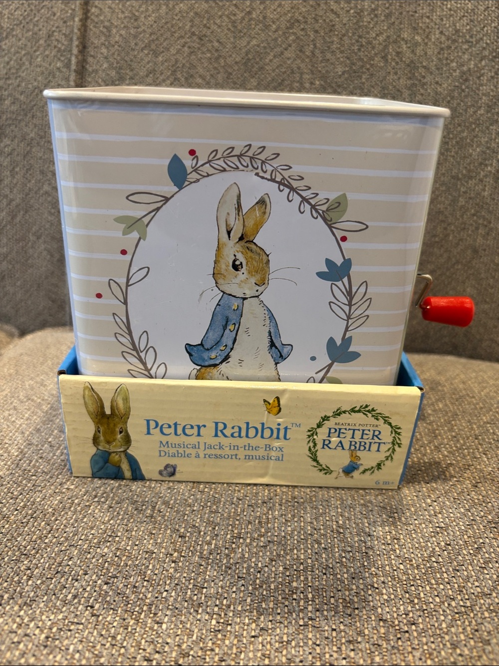 Peter Rabbit Musical Jack-in-the-Box - Blue and Cream